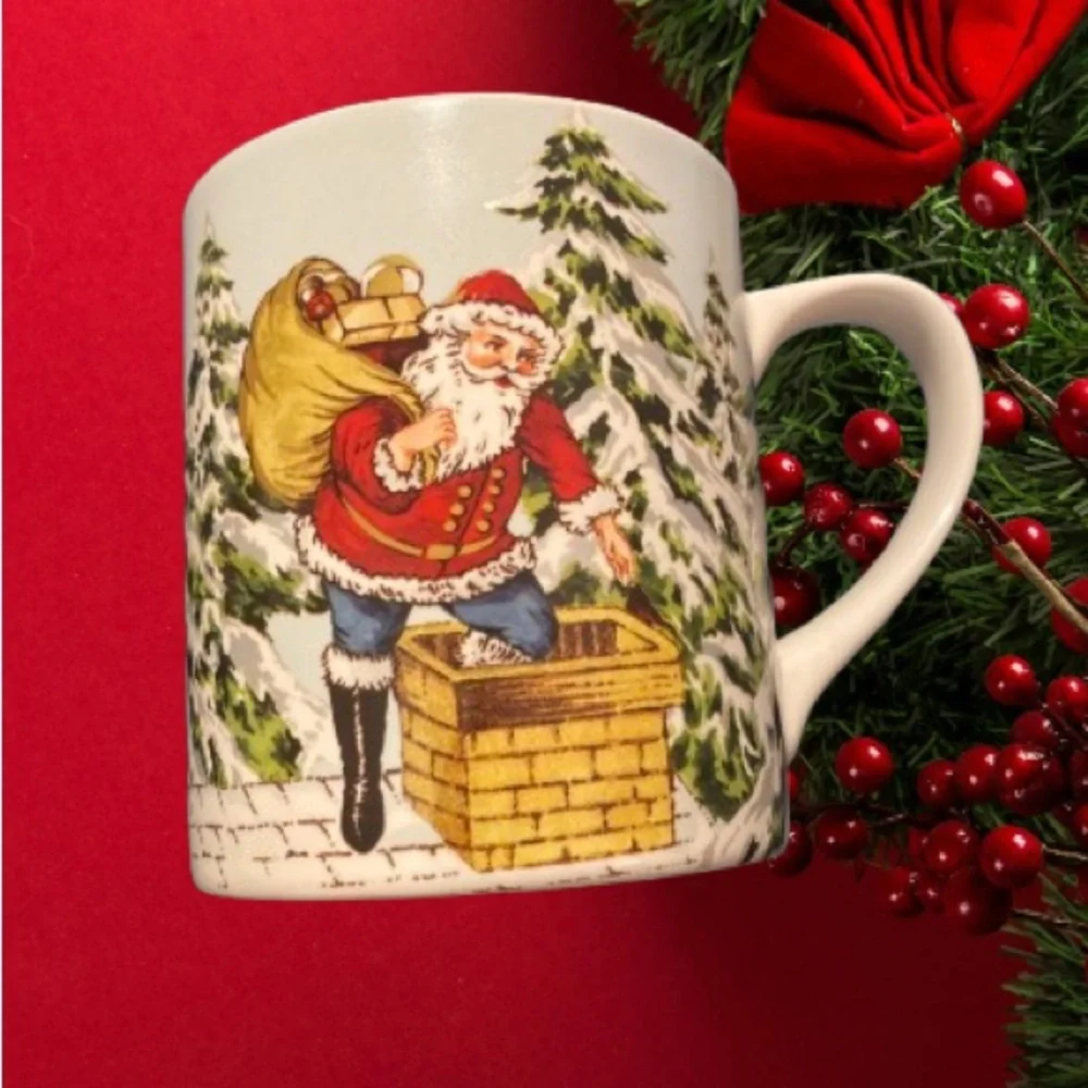 Williams Sonoma Santa Mug Winter Scene